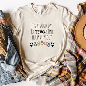 I Teach Tiny Humans About Jesus, Christian Teacher Shirt, Teacher Gift, Christian Teacher Gift, Christian School, Teacher Christmas Gift