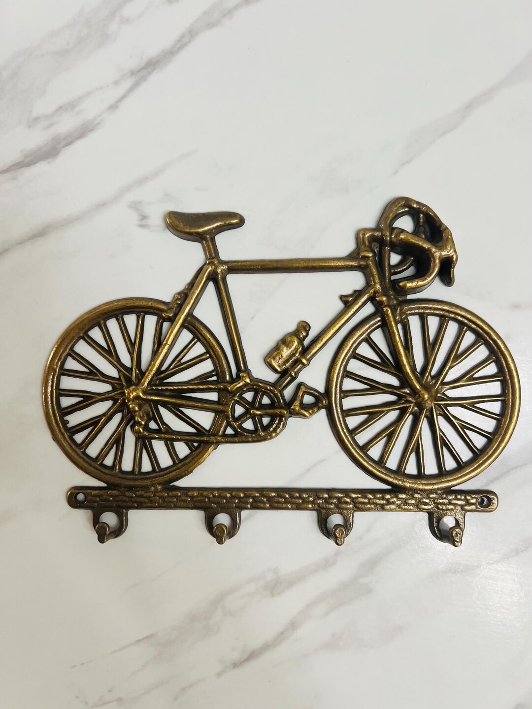 Bicycle Metal Goldtone Hanging Key Rack - Etsy