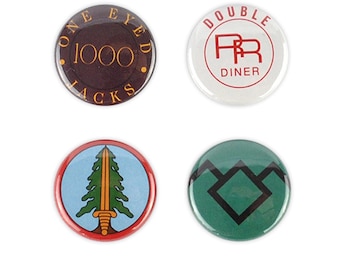 Ensemble de boutons inspirés de Twin Peaks ! épingler, citations, agent dale cooper, bookhouse boys, double rr diner, borgnes, david lynch