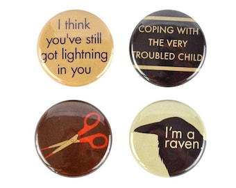 Moonrise Kingdom Buttons! Suzy Bishop badges! Moonrise Kingdom,  Wes Anderson, buttons, Kara Hayward,Camp Ivanhoe, Raven