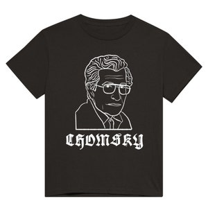 Chomsky Shirt, Noam Chomsky inspired shirt in style of 80s hardcore bands. Heavyweight Unisex Crewneck T-shirt