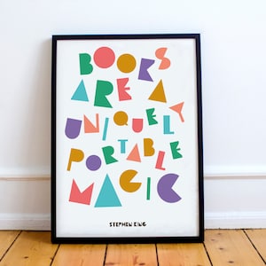 Stephen King Zitat “Books are a uniquely Portable magic.”, carrie, the stand, the shine, misery, the green mile, the dead Zone, it