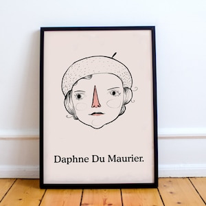 Daphne Du Maurier Portrait Art Print, Rebecca, My Cousin Rachel, and Jamaica Inn,house, image 1