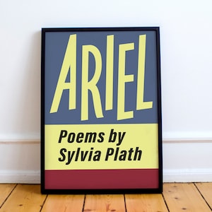 Ariel Erstausgabe Druck, Sylvia Plath, The Bell Jar The Colossus Ariel, Poesie, Ted Hughes, Kunst, Poster, Doppelbelichtung,