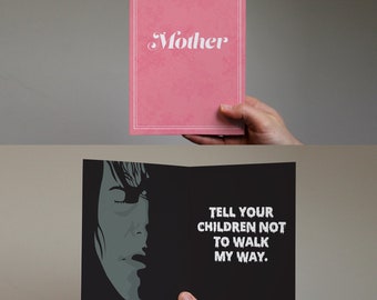 DANZIG inspired Mother's Day card! 'Tell your children not to walk my way" misfits, punk mum, metal,