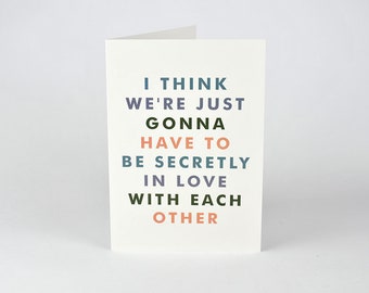 Margot Tenenbaum inspired card! Royal Tenenbaum, wes anderson, secretly in love, anniversary, valentines, birthday