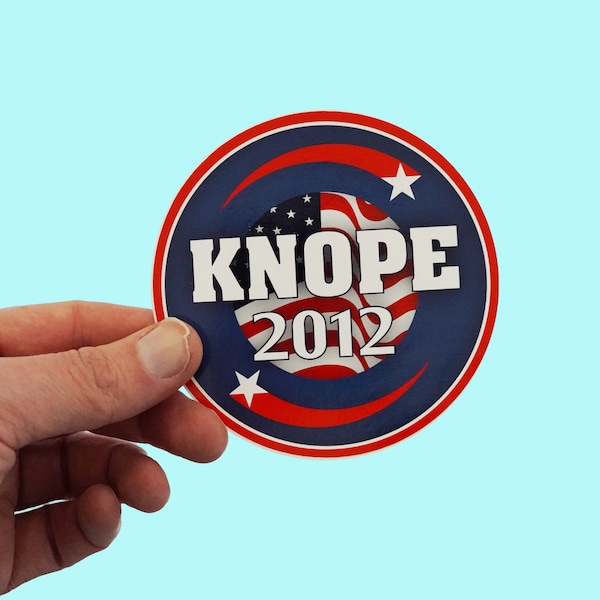 Adesivo Leslie Knope! "Knope 2012" parchi e ricreazione, Amy Poehler, adesivo knope 2012, adesivo parchi e ricreazione, elezione pawnee counvil