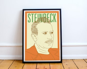 John Steinbeck Print! of mice and men, east of eden, the grapes of wrath, poster, art, gift