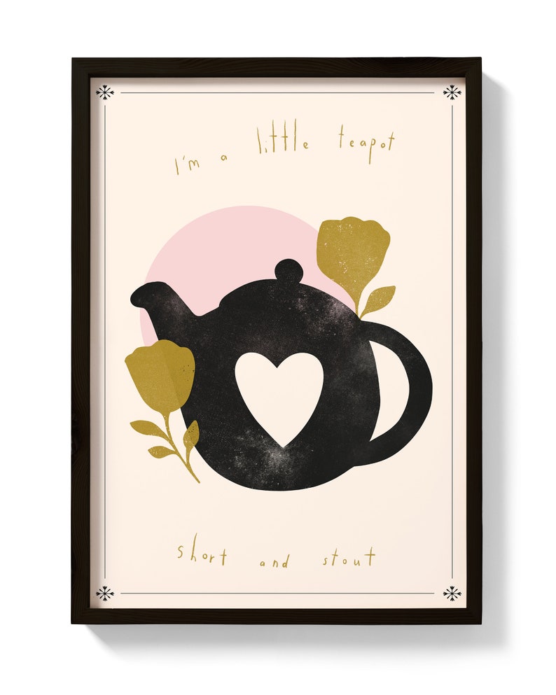 I'm a Little Teapot Print Nursery Rhyme Inspired Poster Etsy