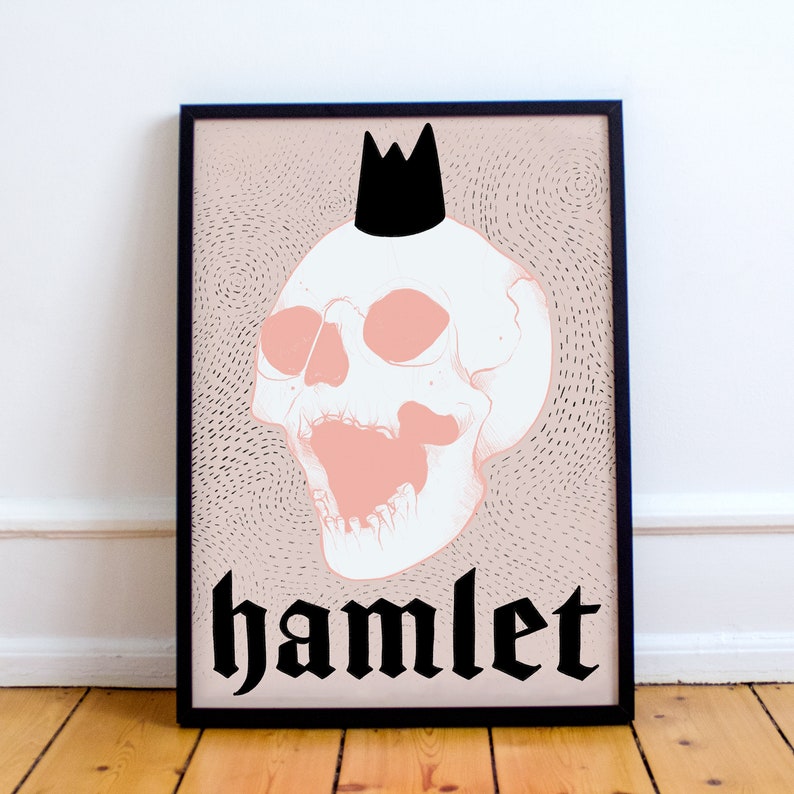 Hamlet Print William Shakespeare inspired poster, tragedy, literature, plays, performing, hamlet, The Tragedy of, Denmark, Claudius, image 2