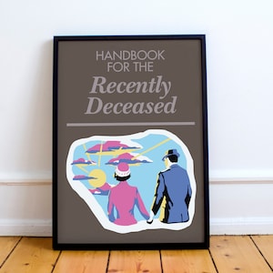 Beetlejuice poster - Print based on Handbook for the Recently Deceased Book, tim burton, horror prop, winona ryder, halloween art,
