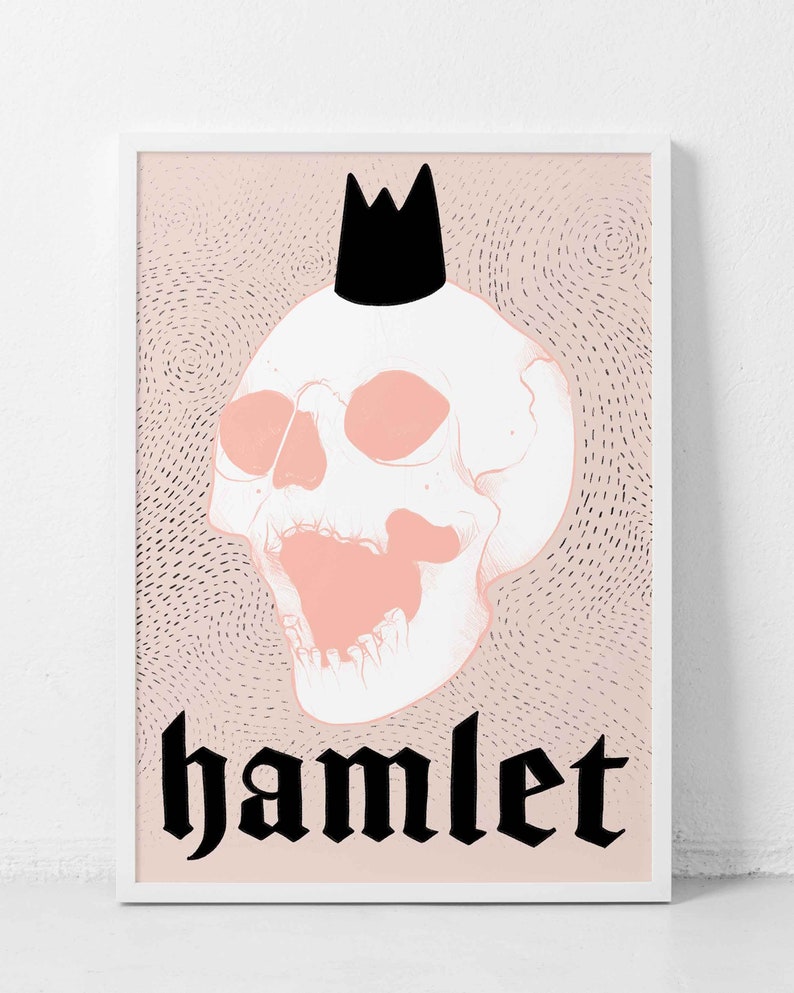 Hamlet Print William Shakespeare inspired poster, tragedy, literature, plays, performing, hamlet, The Tragedy of, Denmark, Claudius, image 4