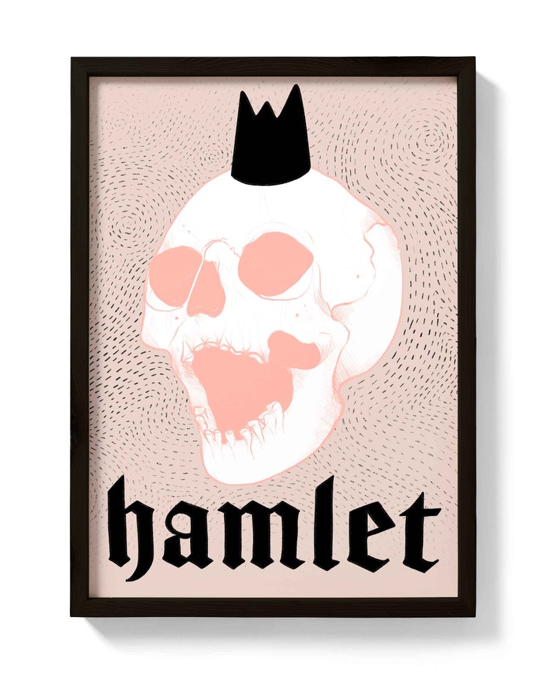 Hamlet Print William Shakespeare inspired poster, tragedy, literature, plays, performing, hamlet, The Tragedy of, Denmark, Claudius, image 3