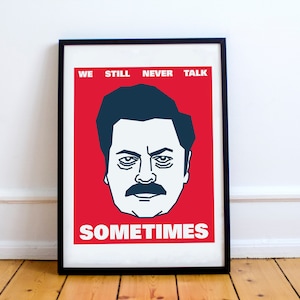Ron Swanson Illustration Quote Print! &#39;I Regret Nothing The End&#39; Parks and Recreation, rec, Nick Offerman, breakfast,