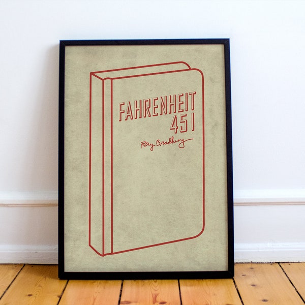 Fahrenheit 451 First Edition print, Ray Bradbury, dystopian 1950s novel, McCarthy era, freedom of speech.