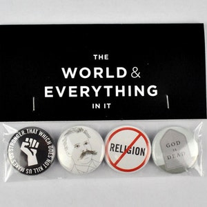 Friedrich Nietzsche Badges, buttons, philosopher, god is dead, Übermensch, existentialism, postmodernism, image 2