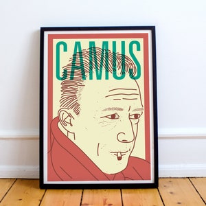 Albert Camus Print! the stranger, plague, fall, rebel, absurdism, poster, art, french literature