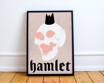 ¡Impresión de Hamlet! Póster inspirado en William Shakespeare, tragedia, literatura, obras de teatro, interpretación, Hamlet, La tragedia de Dinamarca, Claudio.