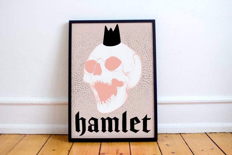 Hamlet Print William Shakespeare inspired poster, tragedy, literature, plays, performing, hamlet, The Tragedy of, Denmark, Claudius, image 1