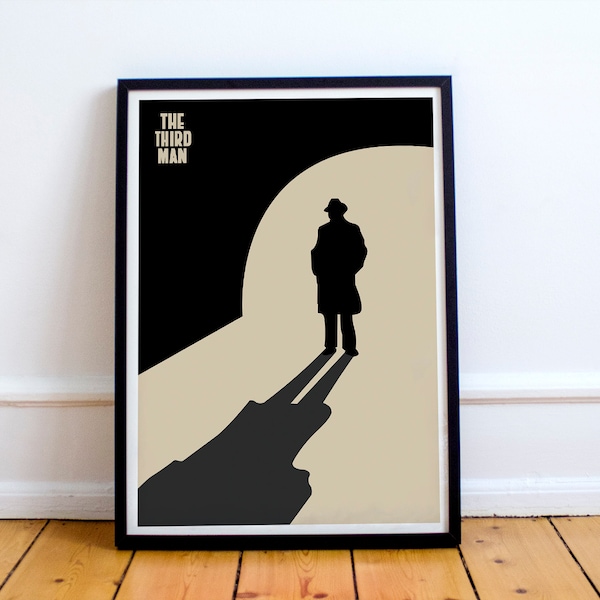 The Third Man Poster, Third Man print, film noir film, Orson Welles poster, gift, Joseph Cotten, Dutch angle, Vienna poster