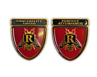 Rushmore inspired Enamel Pins! Punctuality Award & Perfect Attendance, Max Fischer, Bill Murray, Wes Anderson, school award