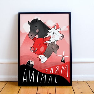 Animal Farm Print! George Orwell Poster, 1984, Big Brother, Room 101, Orwellian, Russian Revolution of 1917