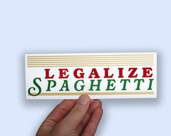 ¡Pegatina de Legalize Spaghetti! Pegatina divertida para el parachoques, pegatina de meme, pegatina para el coche, pegatina de pasta, pegatina italiana, pegatina divertida de meme para el parachoques.