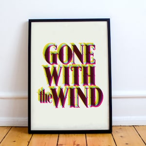 Gone With The Wind Print,  Margaret Mitchell,  Scarlett O'Hara, Vivien Leigh, Clark Gable, Rhett Butler.