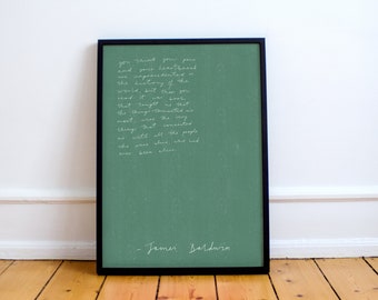 James Baldwin Poster, Pain and Heartbreak Quote Poster , Giovanni's Room, Notes of a Native Son, Civil Rights Movement, American Literature