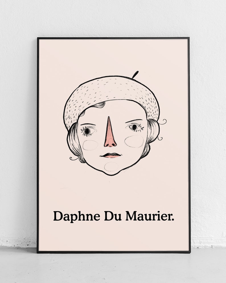 Daphne Du Maurier Portrait Art Print, Rebecca, My Cousin Rachel, and Jamaica Inn,house, image 2