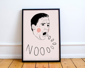 Michael Scott Print! American Office Illustration,Steve Carell Quote Ricky Gervais, "Nooooooo", jim and pam, poster, clown