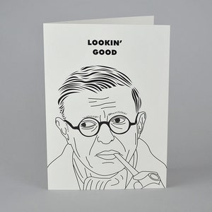 Jean-Paul Sartre Card, existentialisme, France, philosophe, Nausées, citations, activiste, L’Âge de raison,