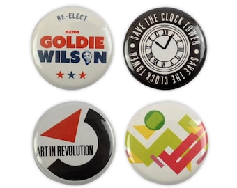 Zurück in die Zukunft Buttons Set! Michael J Fox 1980s Marty McFly Doc Emmett Brown, Marty McFly, Filmknöpfe