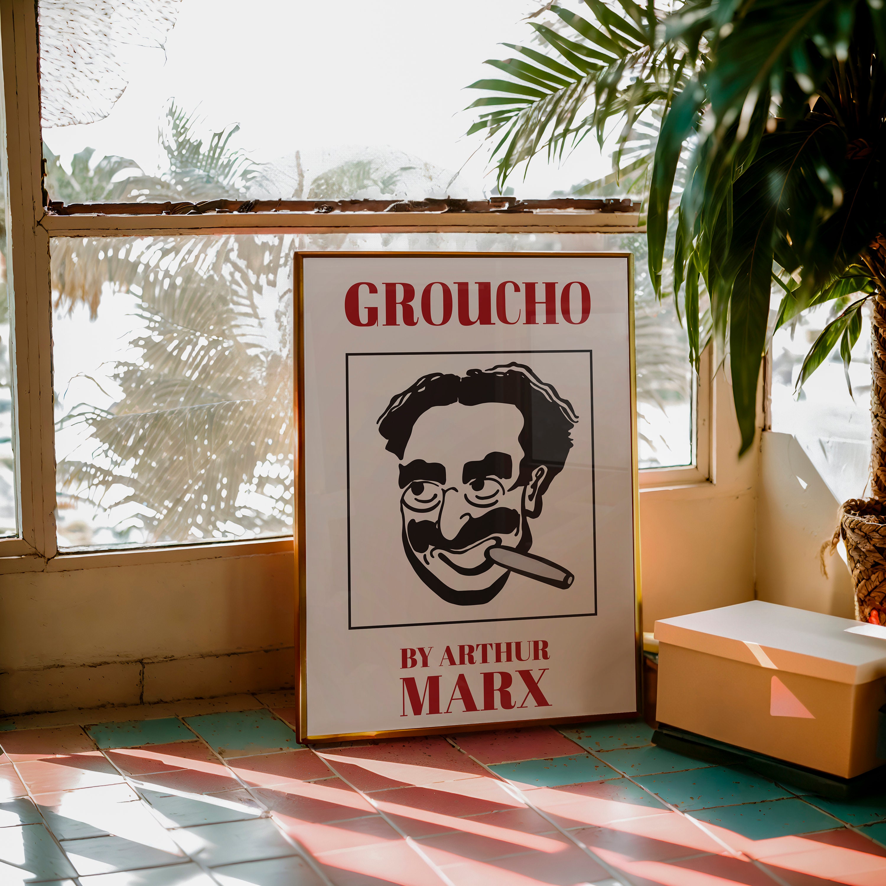 Groucho Marx Poster. Redrawing of Arthur Marx Book 'groucho'. Duck