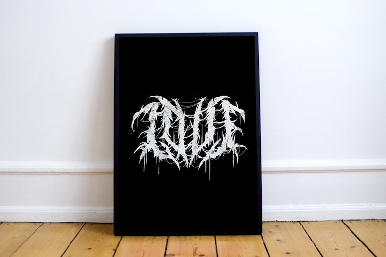 LOVE Print Heavy Metal Font Poster Black Metal Lettering - Etsy UK