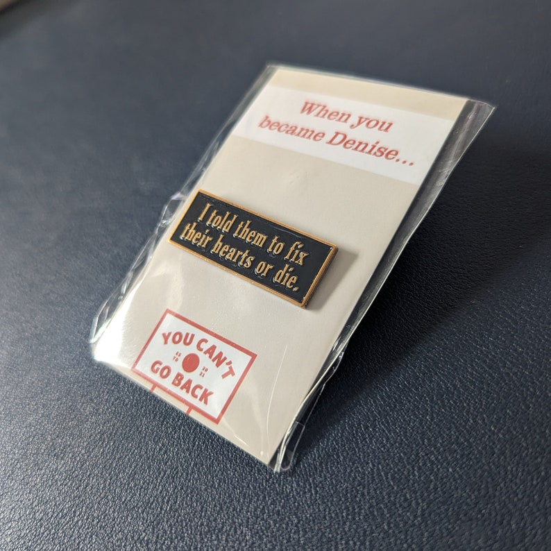 "I told them to fix their hearts or die" packaging