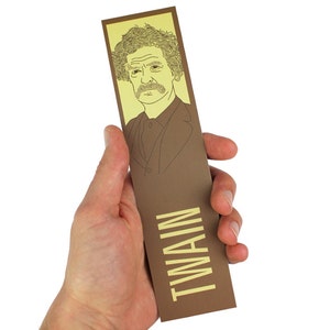 Mark Twain Bookmark! America, Adventures of Huckleberry Finn, Tom Sawyer