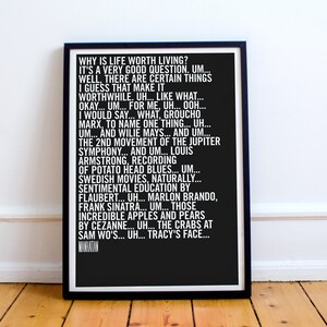 MANHATTAN inspired quote print! - Woody Allen Diane Keaton Meryl Streep NYC new york, George Gershwin, poster
