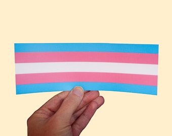 Transgender Flag Bumper Sticker -  pride, diversity, rights, Designed by Monica Helms, trans rights are human rights.