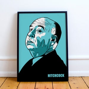 Alfred Hitchcock Portrait Druck! Poster,Regisseur,North von Northwest Psycho,Rear Glass, Vertigo