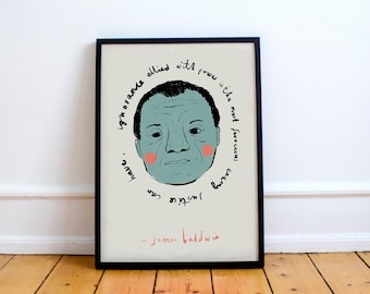 James Baldwin Quote Illustration ' The most ferocious enemy justice can have..'  Giovanni's Room, Notes of a Native Son, Civil Rights,