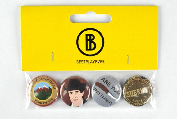 EDDY COUNTY sheriff セカンドパッチ　メーカーホールマーク付 Sheriff Harry S. Truman Button Set! Twin Peaks Inspired, Michael