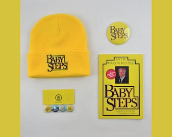 ¿Qué tal Bob? ¡Set de regalo inspirado en "Baby Steps"! ¡Chapas y gorra para cuaderno! ¡Bill Murray! ¿Qué tal Bob? Richard Dreyfuss, Dr. Leo Marvin