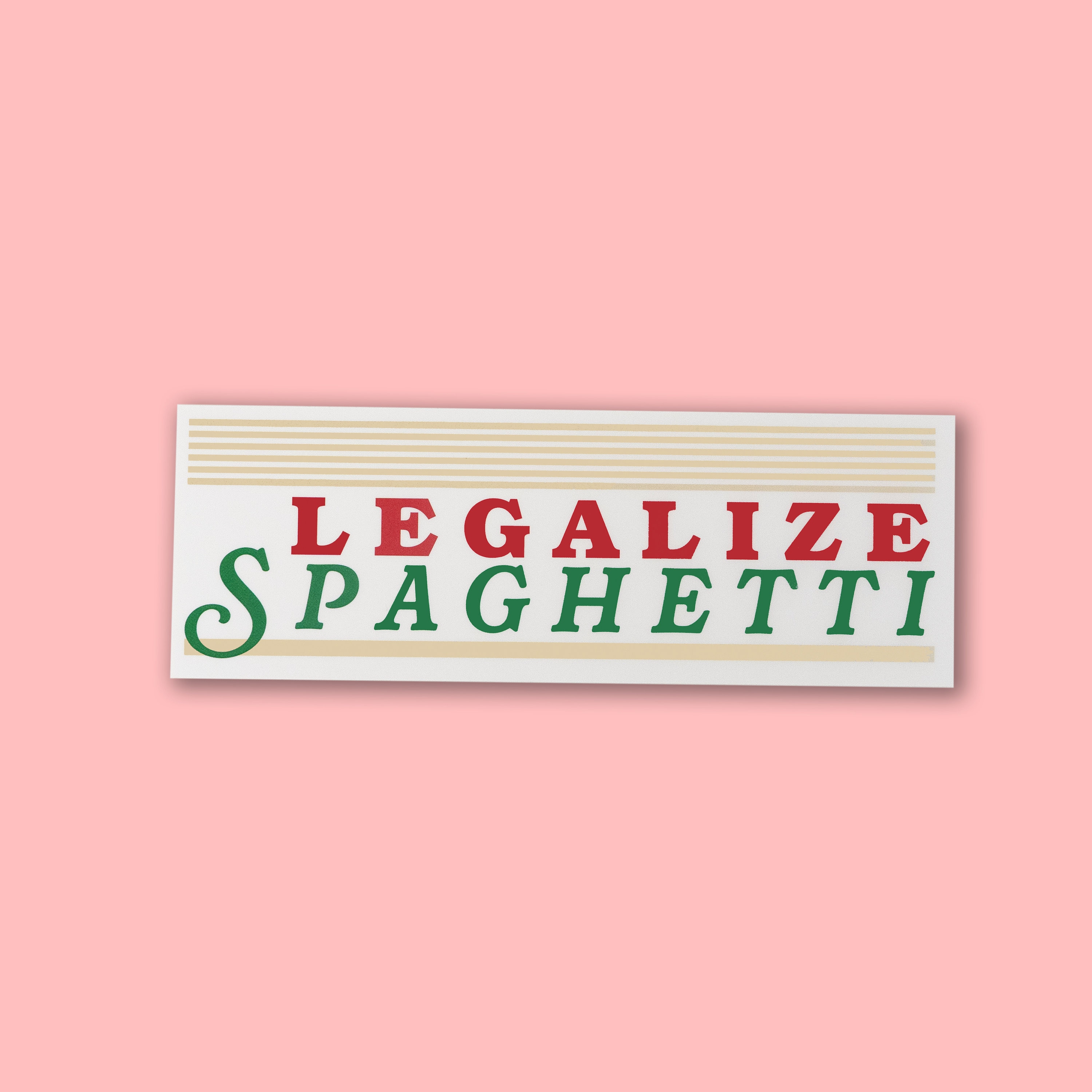 Legalise Spaghetti Sticker! Funny Car Bumper Sticker, Meme Sticker, Car ...