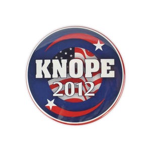 Leslie Knope Button &quot;Knope 2012&quot; Large Election Badge! parks and recreation, Amy Poehler. pawnee council election