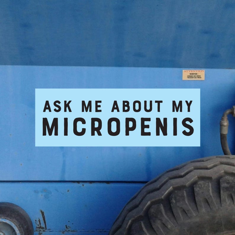 Ask Me About My Micropenis Bumper Sticker, Silly Funny Pranks, Gags, Practical Jokes, alpha male gift image 4