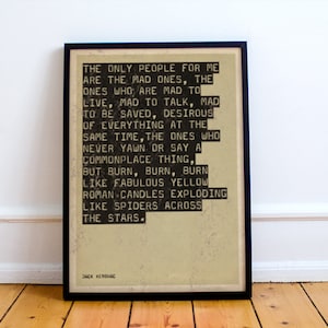 Jack Kerouac &quot;On The Road&quot; Poster, beat generation, jazz, big sur, Allen Ginsberg,
