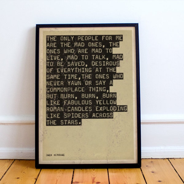 Jack Kerouac "On The Road" Poster, beat generation, jazz, big sur, Allen Ginsberg, FREE worldwide shipping