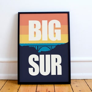 BIG SUR, California Poster - Monterey, Highway 1, Jack Kerouac, pacific ocean, bixby bridge coastline,  jazz, big sur, Vacation memories,