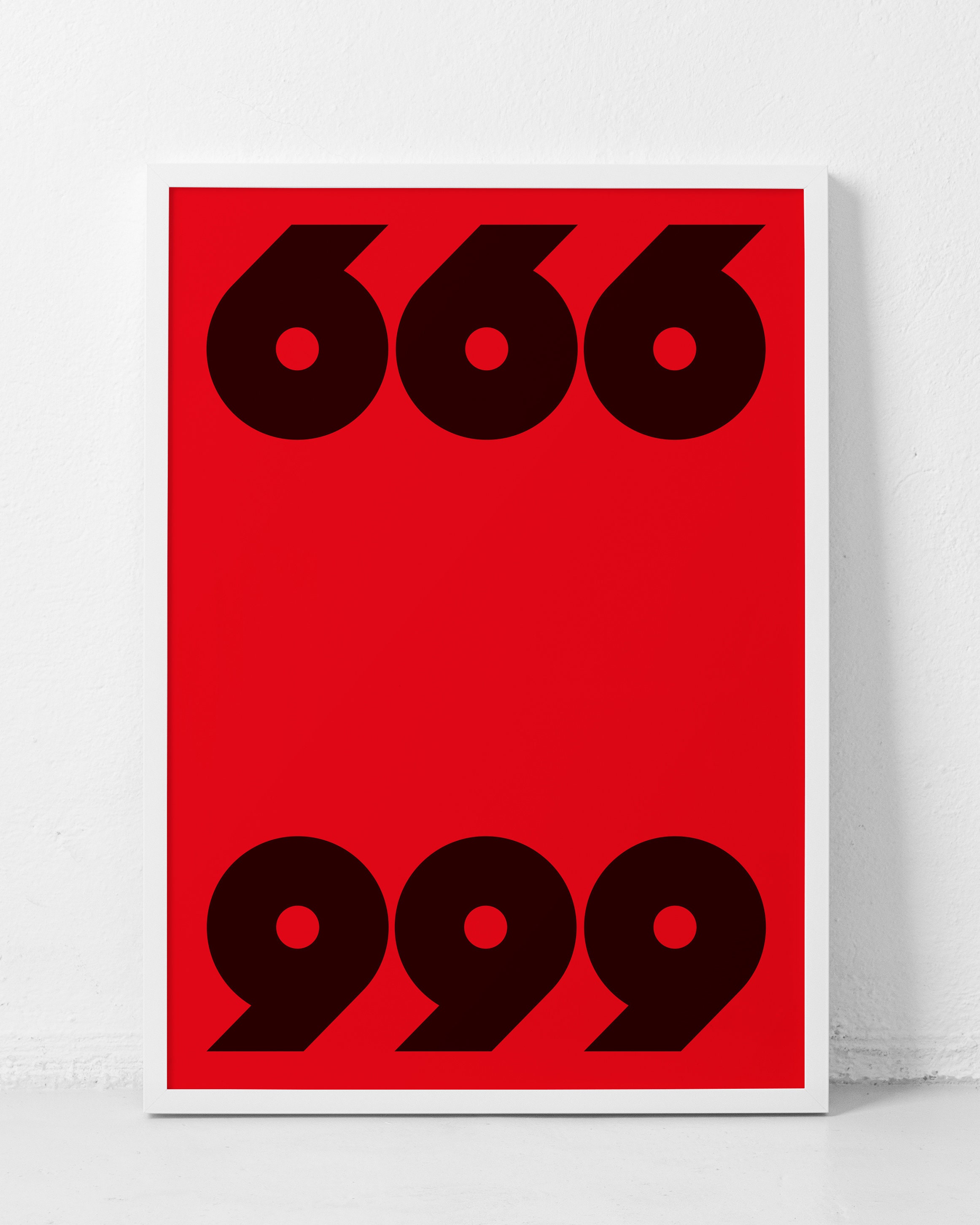 かわいい！ Graphic Print! 999 666 Number Art Graphic Satanic Poster, フォトフレーム